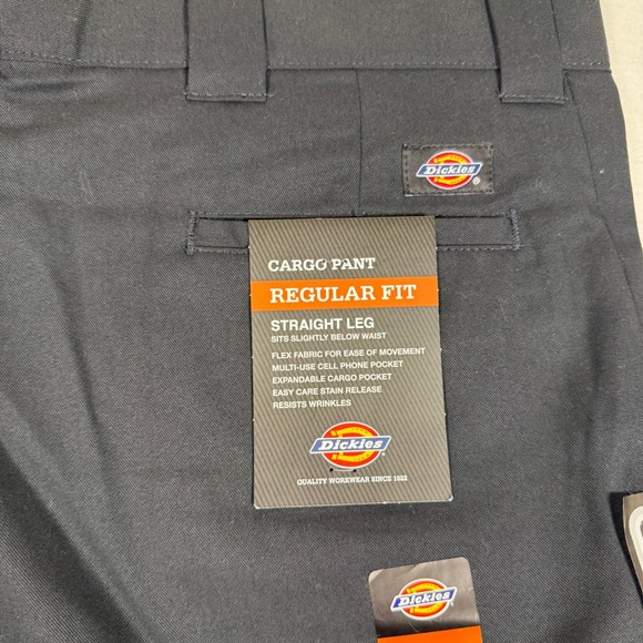 Dickies Flex Cargo Pants Mens 40x30 Black Regular Fit Straight Leg Work Trousers - Picture 11 of 11